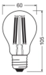 LEDVANCE LED-Lampe FM E27 A100 11W 2700K LED Classic A 100 Filament V 11W 82 ws