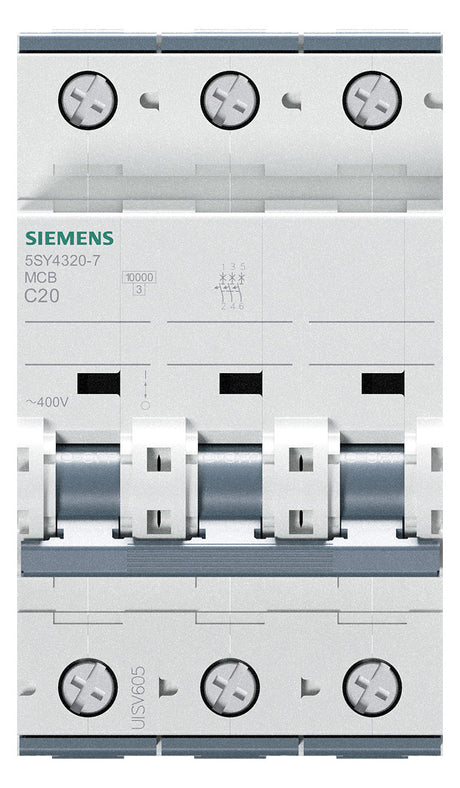 SIEMENS Leitungsschutzschalter UC C 20A 5SY4320-7 3p 400V 3TE 50Hz IP20