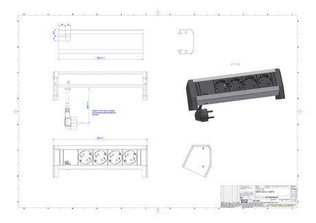 BACHMANN Steckdosenleiste 4f sw 35° IP20 DESK 339.1000