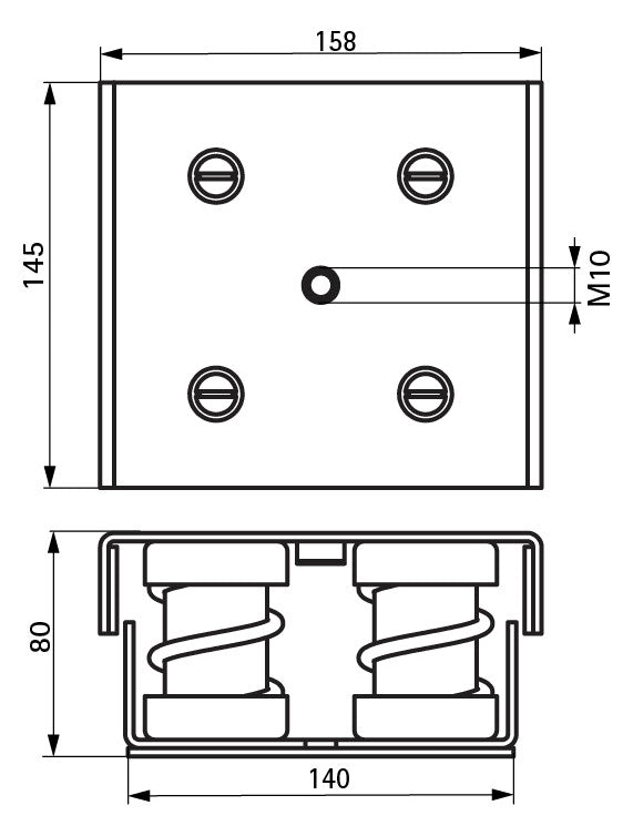 Walraven Stahlfederdämpfer VibraTek MS-4 M10, max. 1500N, 145x158x80mm | 2800501500