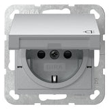 GIRA Steckdose 1f alu UP m.BS Klappd System 55 441426 IP20