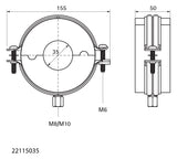 Walraven Kälteschelle BISOFIX E32 35,0 mm Gewinde: M8 M10 -45/+105 C | 22115035