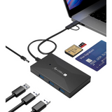 Techly SD/TF Smartcard Speicherleser 3x USB Port Hub Stück