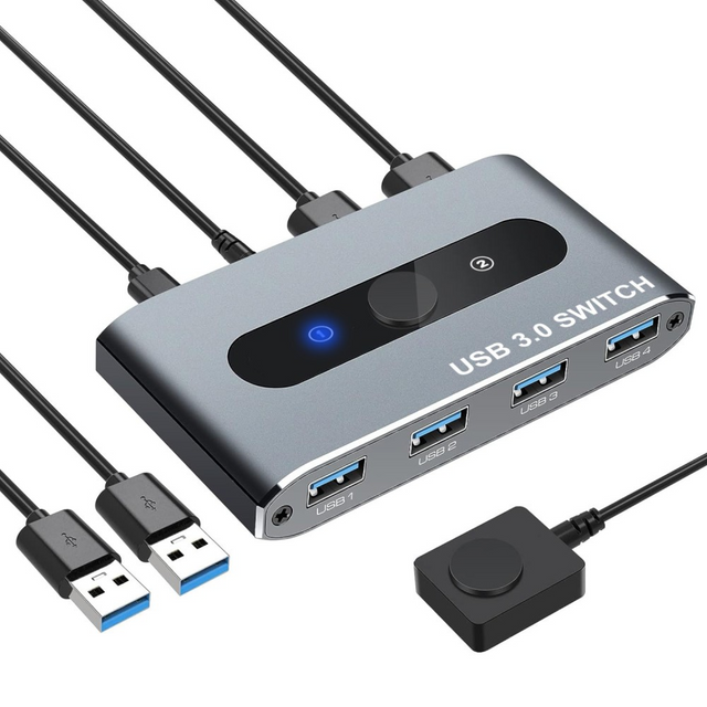 Techly USB 3.0 Switch 2 PC Eingänge 4 PC Ausgänge  Stück