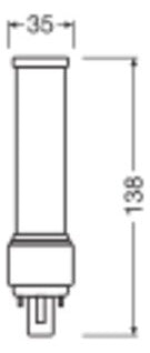 LEDVANCE LED-Röhrenlampe G24d-1 6W 3000K DULUX LED D13 EM & AC MAINS V 6W 83 ws