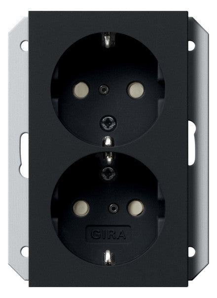 GIRA Steckdose 2f sw mt UP m.BS IP20 System 55 2731005