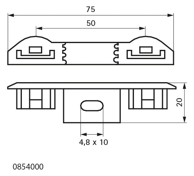 Walraven Duo-Wandplatte starQuick grau 75x20 PA | 0854000