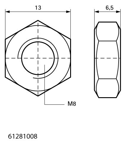 WALRAVEN Sechskantmutter DIN 934 BUP M8