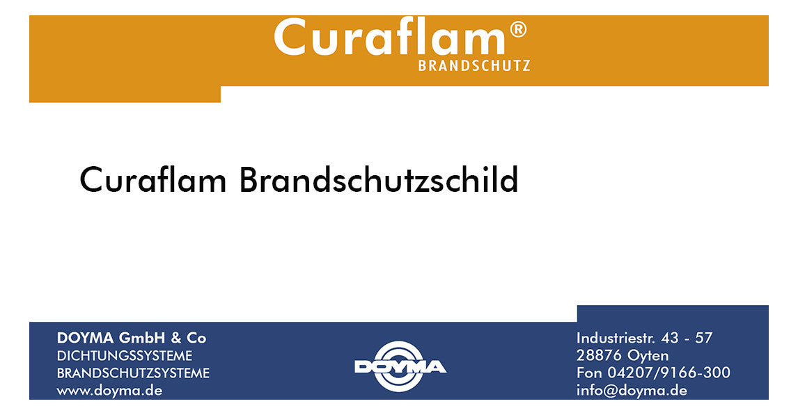 Doyma Curaflam BS-Schild für BSHN Prüfzeugnis P-3024/0148-MPA-BS | 300800000001