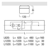ZUMTOBEL LED-Wannenleuchte 30,6W 4000K PERLUCE O LED3800-840 L1220 EVG IP5 3850