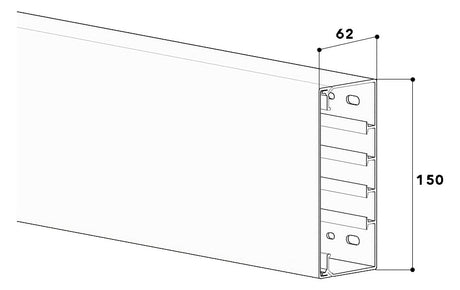 GGK Leitungsführungskanal Kst aws unbeh FB 60x150 62x150x2000mm RAL9010
