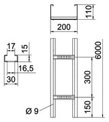 BETTERMANN Kabelleiter 110x200x6000mm WKLG-Serie WKLG 1120 FT Profil ungelocht
