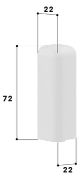 GGK Endstück SL-K 70mm li rws RAL9010 SL 20x70-ES links