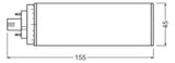 LEDVANCE LED-Röhrenlampe GX24q-3 16W ws DULUX LED T/E32 HF & AC MAINS V 16W 3000