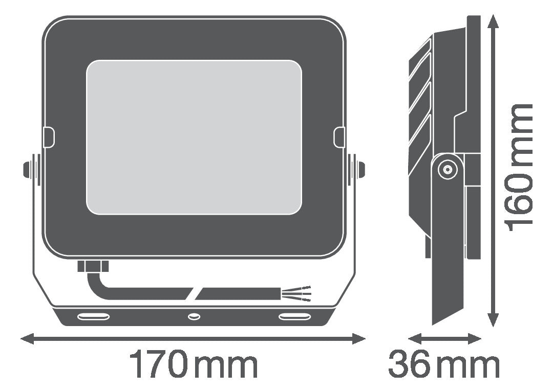 LEDVANCE LED-Anbaustrahler 50W Konv 1LED FL COMP V 50W 830 SYM 100 WT ws 3000K