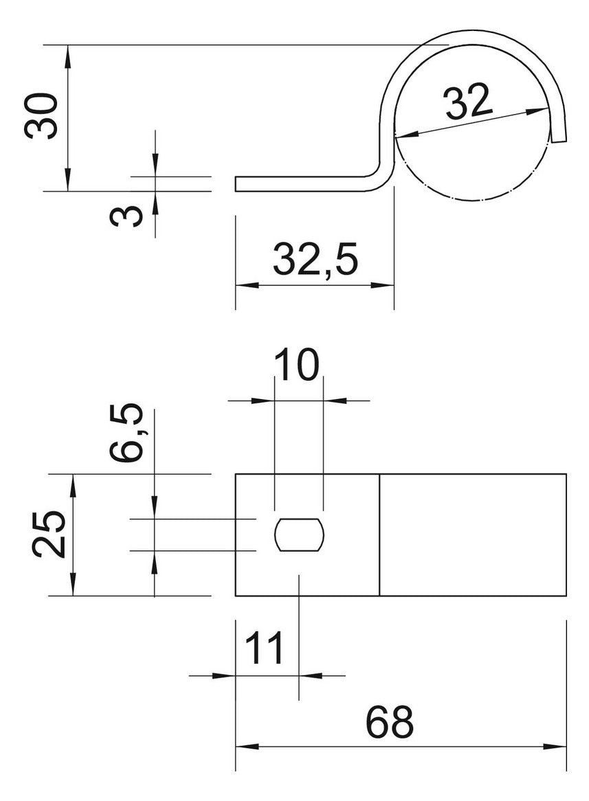 BETTERMANN Befestigungsschelle 1f  32mm 822 32 FT einlappig ST hfr