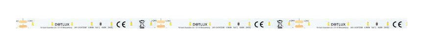 DOTLUX LED-Streifen 24W 8mm 2700K IP20 5m-Rolle inkl. 50cm Anschlusskabel beidseitig