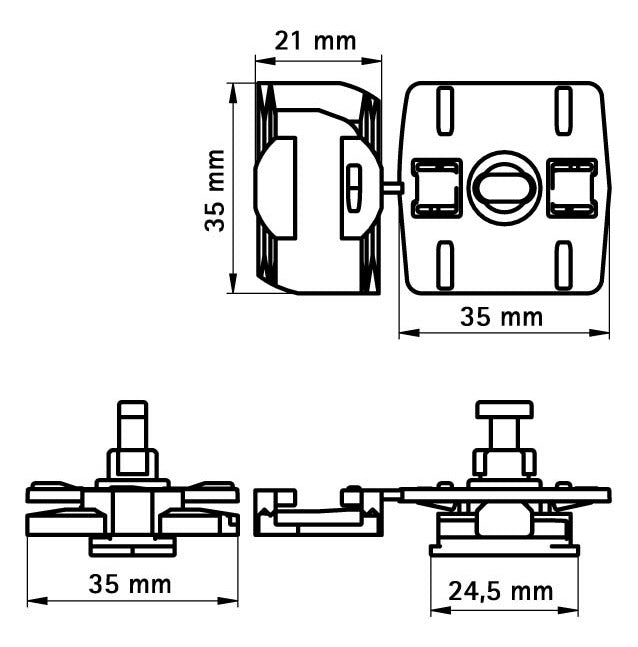 Walraven Schienenadapter starQuick grau 36x35x30 Universal | 0854332