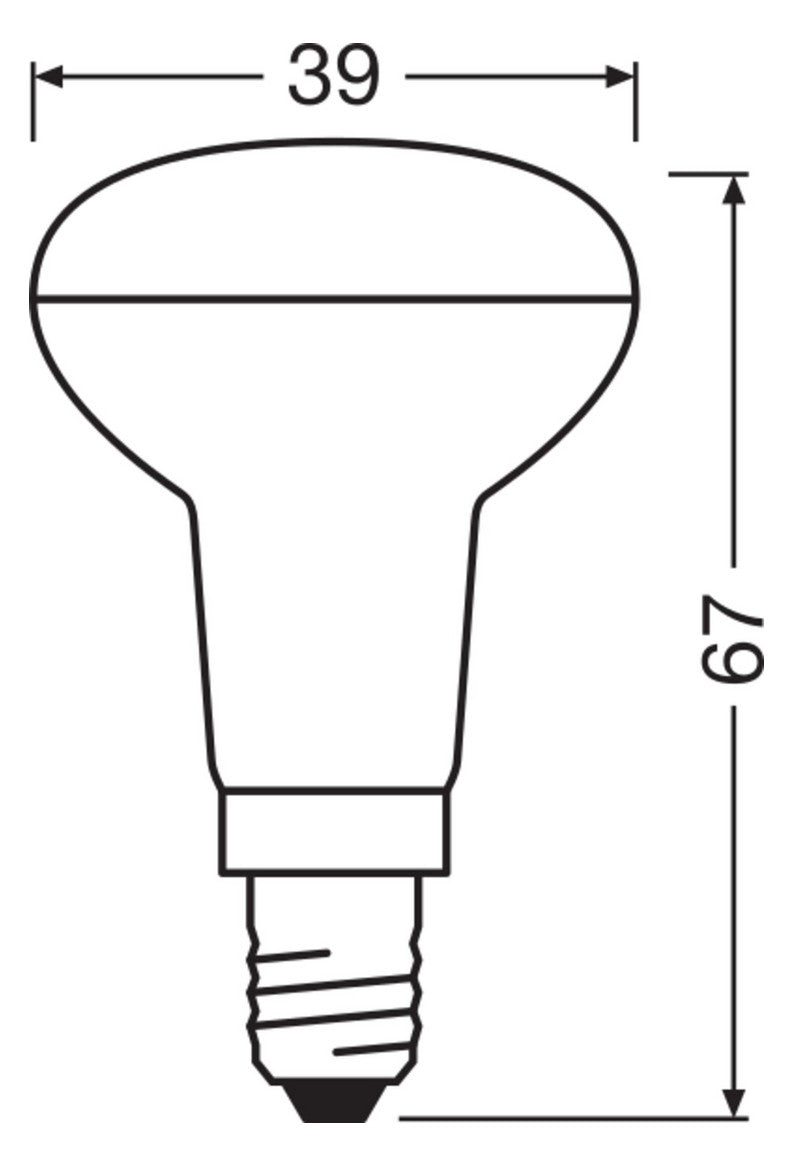 OSRAM LED-Reflektorlampe E14 R39 R39 ws LED Star R39 25 36° 1.5W 827 E14 1,5W F