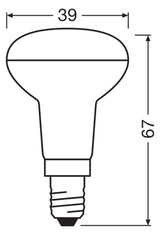 OSRAM LED-Reflektorlampe E14 R39 R39 ws LED Star R39 25 36° 1.5W 827 E14 1,5W F