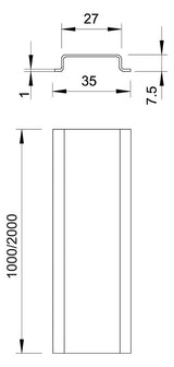 BETTERMANN Tragschiene ST 35/7,5mm 2069 2M GTP L2000mm