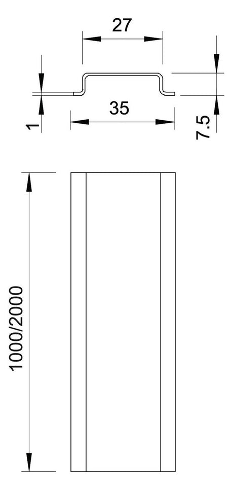 BETTERMANN Tragschiene ST 35/7,5mm 2069 2M GTP L2000mm