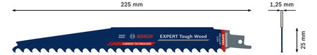 BOSCH-EW Säbelsägeblatt 225mm Edst RBE- 1ER S 1142 KHM Hartmetallausführung