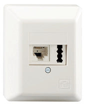 RUTENBECK Kombidose Cat3 AP RJ12/TAE rws IAE/UAE 8(6)-TAE 6 F+N Ap rw schräg