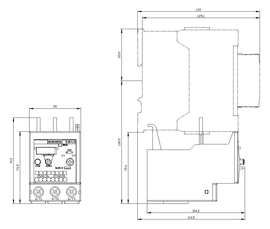 SIEMENS Überlastrelais therm 36-45A 3RU2136-4GD0 Direktanb 1S/Hilf 1Ö/Hilf