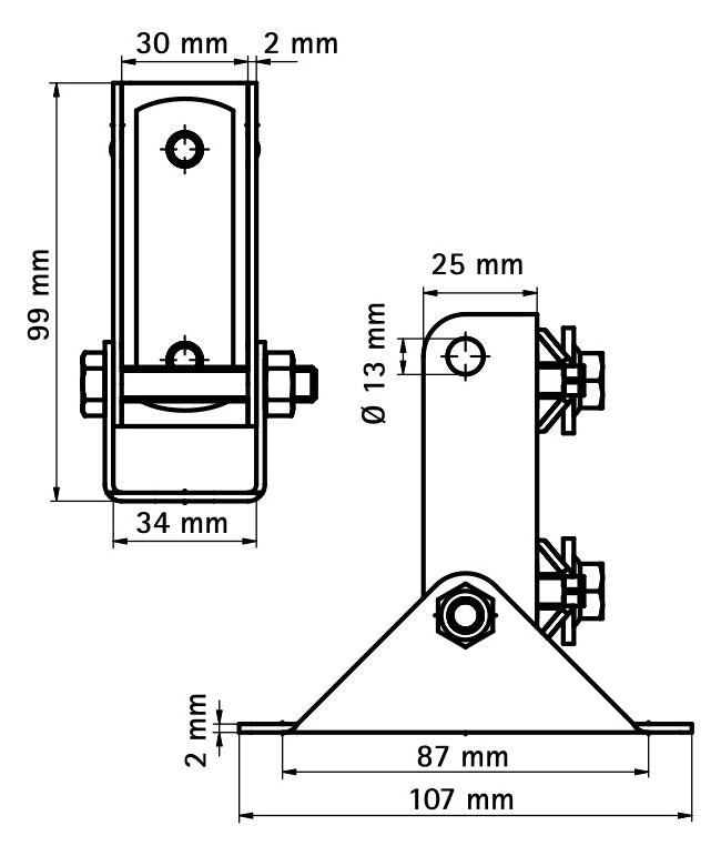 Walraven Gelenkhalter RapidRail ev 99x34x107 - für RapidRail | 6613250