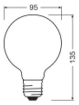 LEDVANCE LED-Kugellampe FM E27 G95 11W D LED Classic Globe 95 100 Fil DIM P 2700K