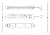 BACHMANN Steckdosenleiste 3f ws 3m 35° 388.271 IP20 1,5qmm