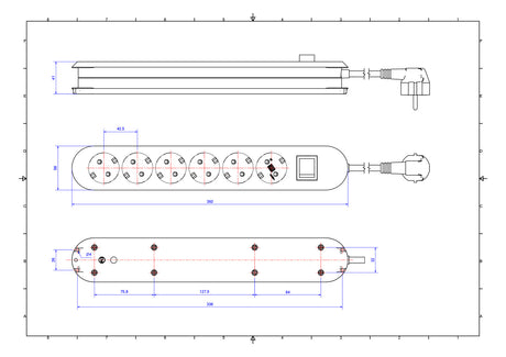 BACHMANN Steckdosenleiste 3f ws 3m 35° 388.271 IP20 1,5qmm