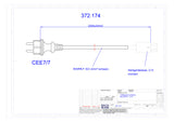 BACHMANN Netzanschlussleitung 2m 3x1qmm 372.174 10A sw IP20 0-155°C PVC