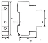 DOEPKE Leuchtmelder REG 240V ws LED UC RL 230-1W 1TE 65mm IP40