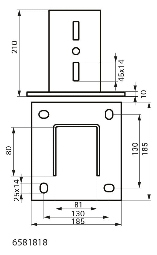Walraven Profilfuß Maxx BP80 für Maxx-Profil 80 / fv 185x185x210mm | 6581818