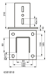 Walraven Profilfuß Maxx BP80 für Maxx-Profil 80 / fv 185x185x210mm | 6581818