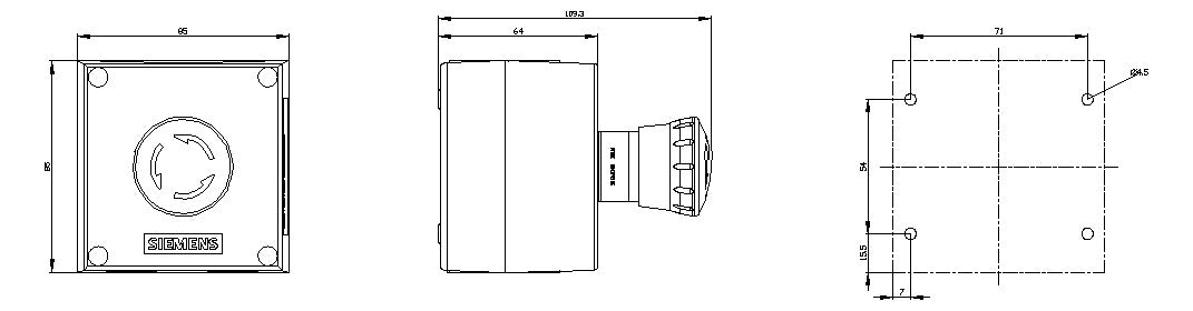 SIEMENS Befehls-/Meldegerät 1f 1pilz Kst 3SU1801-0NP00-2AA2 NOT-AUS