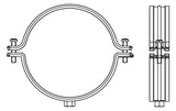 WALRAVEN Lüftungsschelle Aero sv 160 mm M8 fixierte Schallschutzeinlage TPE