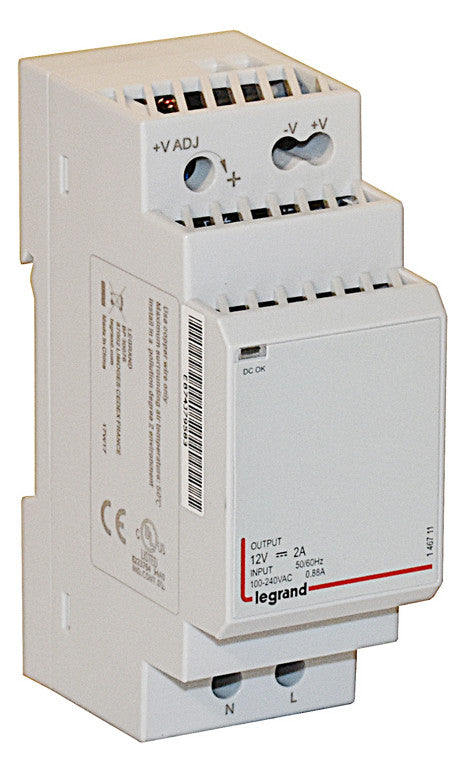LEGRAND Gleichstromversorgung REG 24W 2A Legrand 146711 10,8-13,8V 100-240VAC