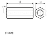 Walraven Gewindemuffe BUP 40x13x13 M10 x 40 mm | 6458940