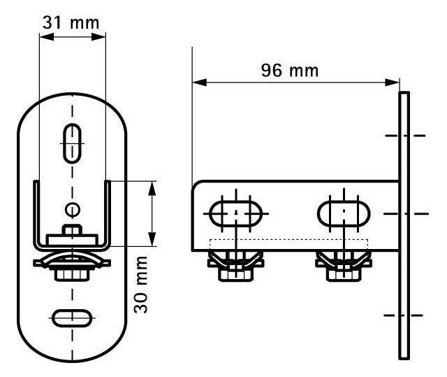 WALRAVEN Schienenfuß RapidRail ev 100x50x123 - für RapidRail