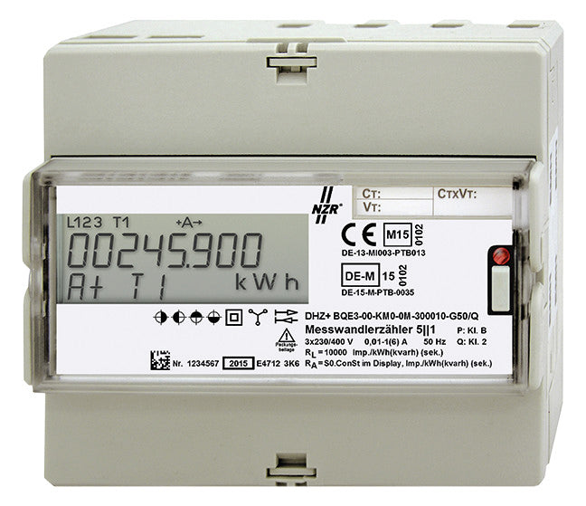 NZR Drehstromzähler B 80A elektr digi S0 DHZ+ 5(80)A,3x230/400V,MID,S0,DT,B Vierl