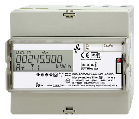 NZR Drehstromzähler B 80A elektr digi S0 DHZ+ 5(80)A,3x230/400V,MID,S0,DT,B Vierl