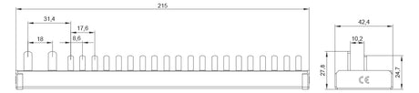 SIEMENS Phasenschiene 1ph 12mm 16qmm 5ST3784-0 Stift isol