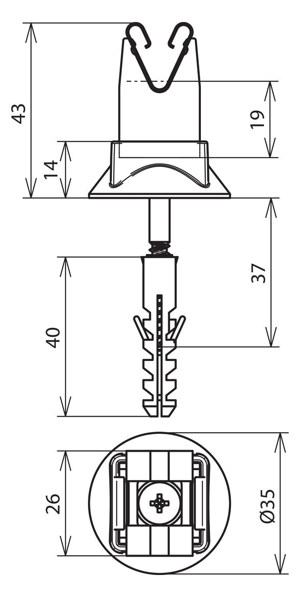 DEHN SE Leitungshalter Blitzsch 8 V2A M8 LH DG 8 H20 HS5X50 KD8 V2A GR m.Klemmsch