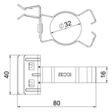 BETTERMANN Trägerklammer  30-32mm 4-10mm SCHPC 4-10 D32 ST Zn/AluLam