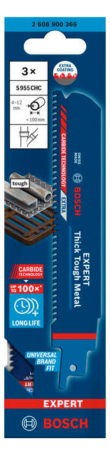 BOSCH-EW Säbelsägeblatt 150mm Edst Stahl RBE- 3ER S 955 CHM Nichteisen-Metalle