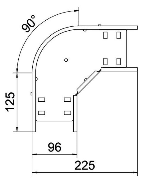 BETTERMANN Bogen_starr 90° ST horiz RB 90 110 FS 110x100mm int.Verb