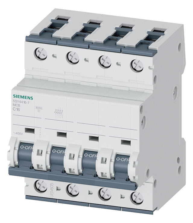 SIEMENS Leitungsschutzschalter UC C 16A 5SY4416-7 4p 400V 4TE 50Hz IP20